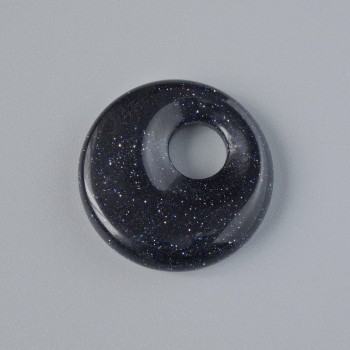 Anhänger Donut-Form Aventurin Nacht von Kairo (synthetischer Stein), Durchmesser 18×5 mm ±, Lochdurchmesser ca. 5 mm ±