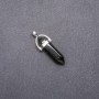 Sechseckanhänger aus schwarzem Achat, 39×32×9 mm