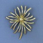 Brosche Chrysanthemenblüte goldfarbenes Metall 61×71 mm+