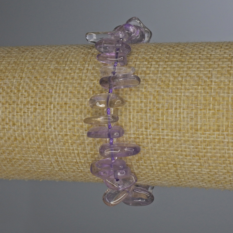 Ametrin-Chips-Armband, Durchmesser 12–15×2–4 mm, Länge ca. 18 cm, elastisch
