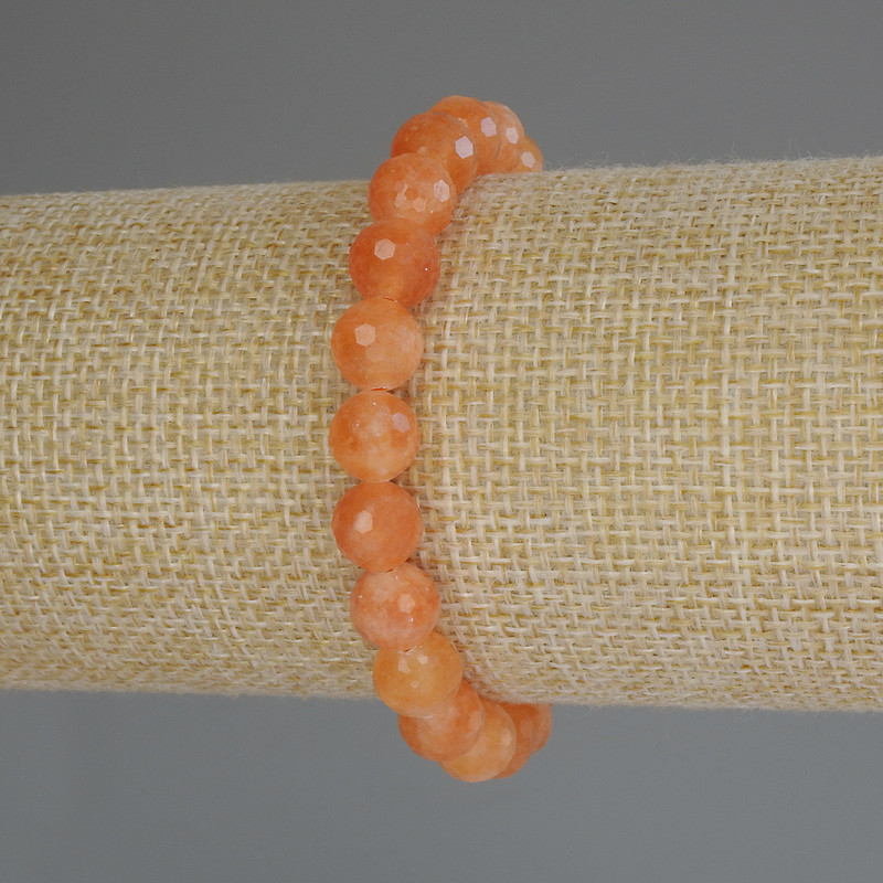 Mashan-Nephrit-Armband, facettiert, 8 mm, Länge 18 cm (Stretch)