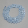 Aquamarine-Münzperlen, facettiert, Durchmesser ca. 6 mm, Länge ca. 38 cm – auf einer Schnur aufgefädelt