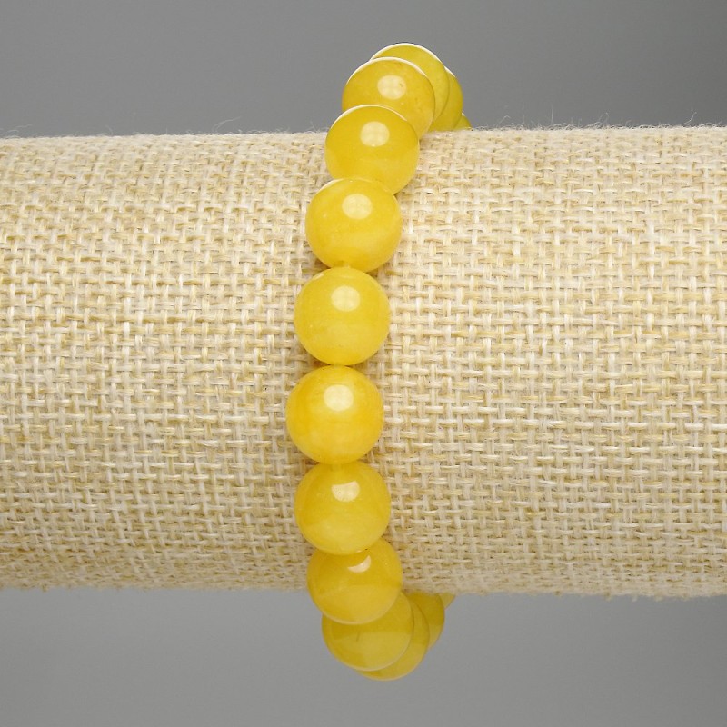 Armband aus Citrin, glatte Kugel, Durchmesser ca. 10 mm, Länge ca. 18 cm, elastisches Stretchband