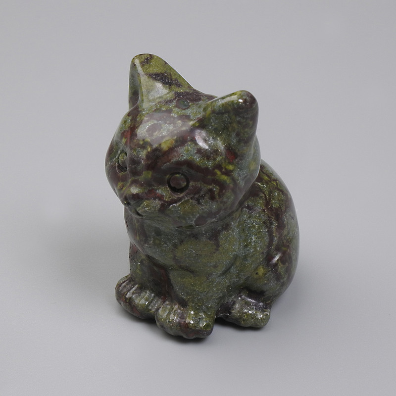 Katze-Statuette aus Drachenblut-Jaspis, 40×30×23 mm+