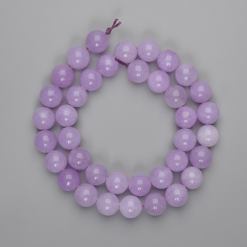 Kunzit-Perlen glatte Kugeln 10 mm, Länge ca. 38 cm