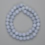 Aquamarin-Perlen in glatter Kugelform, 8 mm ±, Länge ca. 38 cm ±, auf Schnur