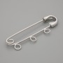 Broschenbasis mit Nadel, 41×12 mm – silberfarbenes Metall