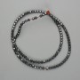Hämatit-Perlen, facettiert, 3×3 mm, Länge ca. 39 cm