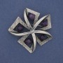 Brosche Akzent Amethyst silberfarbenes Metall 60 mm+