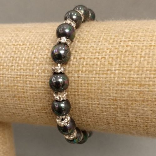 Armband mit Mallorca-Perlen, Länge 18 cm, elastisch