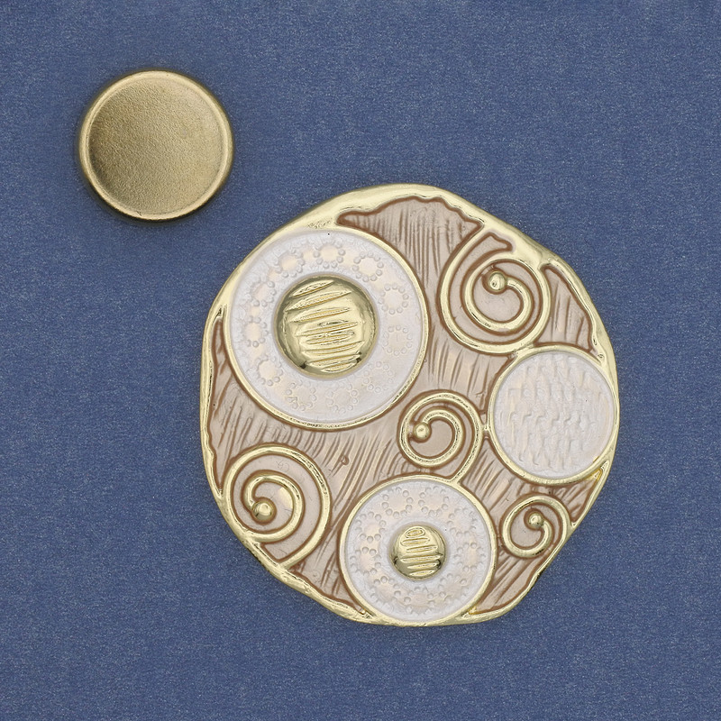 Magnetbrosche 'Akzent' Emaille goldfarbenes Metall 45 mm+