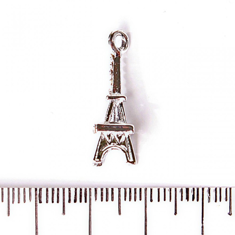Anhänger Eiffelturm mit Strasssteinen, 25×8 mm, 3 Stück