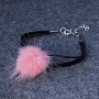Armband aus rosa Naturfell