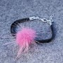 Fliederfarbenes Armband aus Naturfell