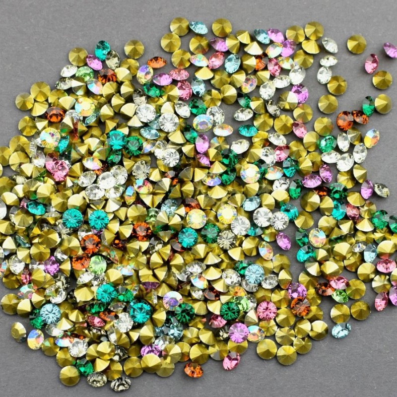 Bunte Strasssteine Nr. 16, Durchmesser 3,9 mm, Packung 10 g (±)