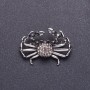 Brosche Diamant-Krabbe silberfarben 4×2,7 cm