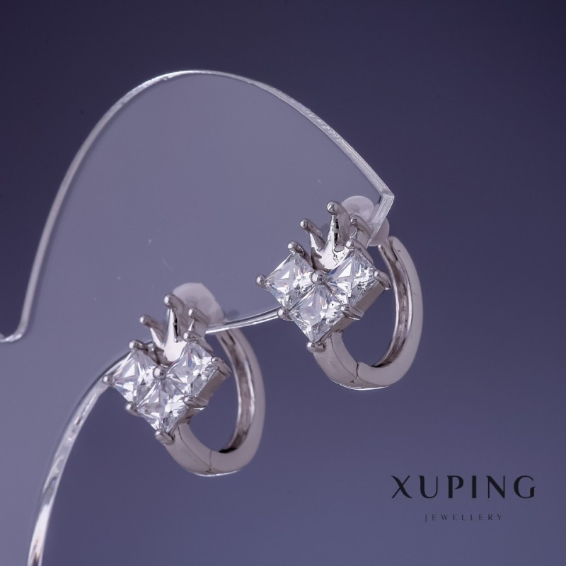 Ohrringe Xuping Krone 12×14 mm Rhodiumbeschichtung