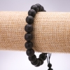 Lavastein-Armband, Durchmesser 10 mm, Länge 18–24 cm, verstellbar