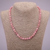 Rhodochrosit-Halskette aus natürlichem Stein – glatte Kugeln, Durchmesser ca. 6 mm, Länge 45 cm