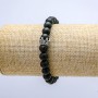 Schungit-Armband auf Elastikband (künstlich), Durchmesser ca. 8 mm – Krone
