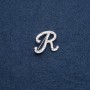 Brosche mit Initial R, 26 × 26 mm, Metallfarbe Silber