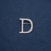 Initialbrosche – Buchstabe 'D', 30 × 28 mm, Metallfarbe 'Silber'
